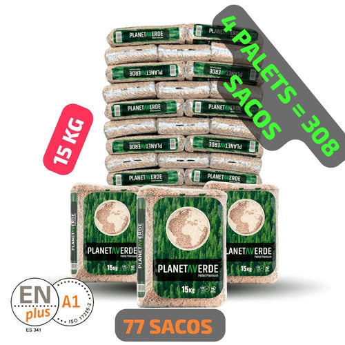 4 Palettes de 308 Sacs certifiés DIN ENplus A1 15Kg PLANETA VERDE